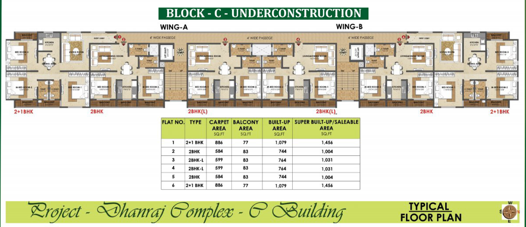 Dhanraj Complex Wing-A and Wing-B floor plan