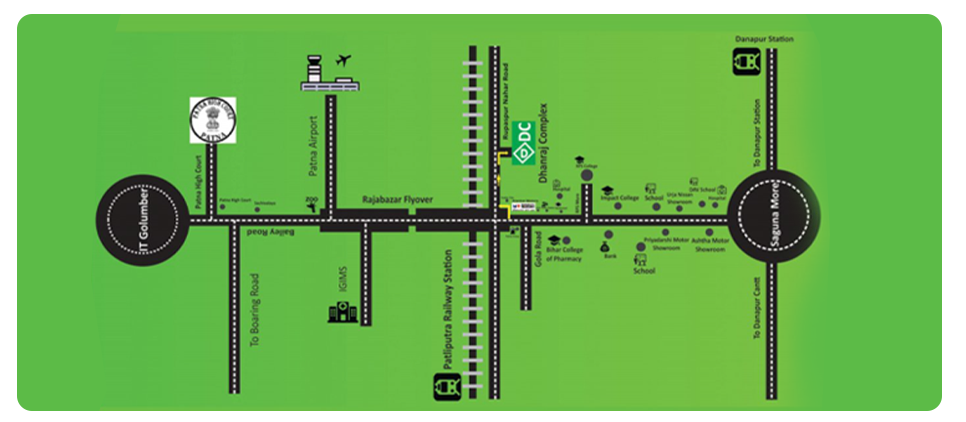 Dhanraj Complex location plan